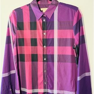 Burberry Brit ladies Purple Button Down Shirt-Brand New